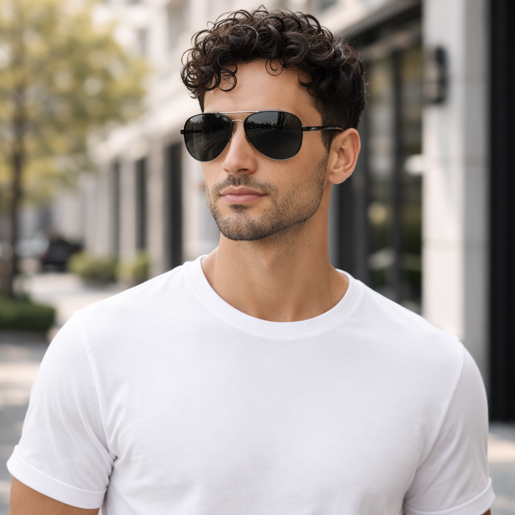 Collection Jack | Lunettes de soleil aviateur polarisées avec protection UV400 | Monture en métal légère pour un confort tout au long de la journée