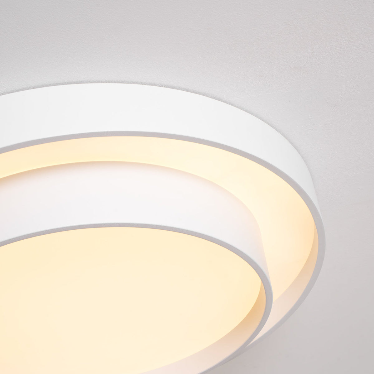 Round LED Flush Mount Light Fixture Metal White 16 20 24 Inch for Bedroom Living Room Office Modern Low Profile Overhead Lighting 3000K 4000