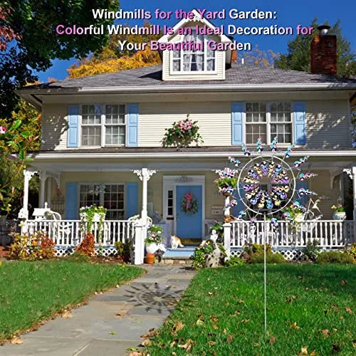 Rotating Outdoor Garden Sculpture - Stainless Steel Kinetic Lawn Art - Weather-Resistant Yard Decor for Patio & Garden