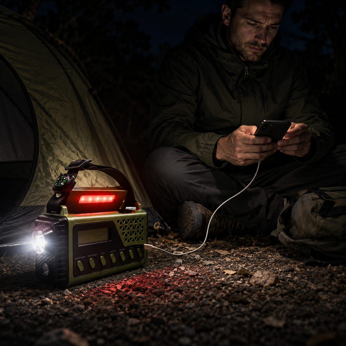 Emergency Weather Radio with Hand Crank Solar Charging Bluetooth Speaker Flashlight 10000mAh Power Bank for Camping Hiking Survival Kits