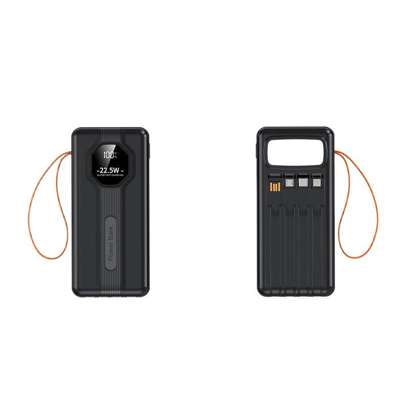 Chargeur portable | Batterie externe avec câbles intégrés et charge rapide | Design compact pour une utilisation nomade
