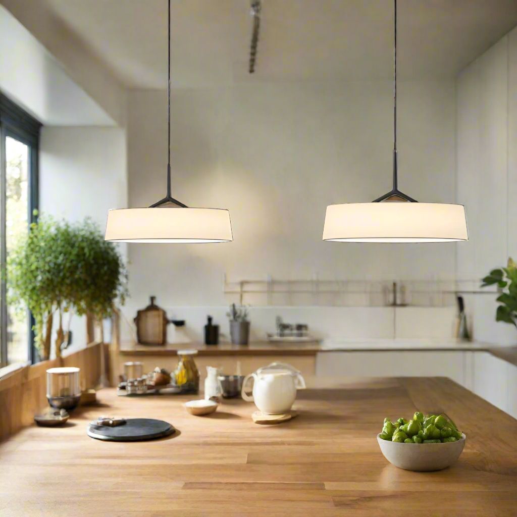 Suspension luminaire LED en métal de 46 cm de diamètre avec cordon ajustable pour comptoir de cuisine et coin repas