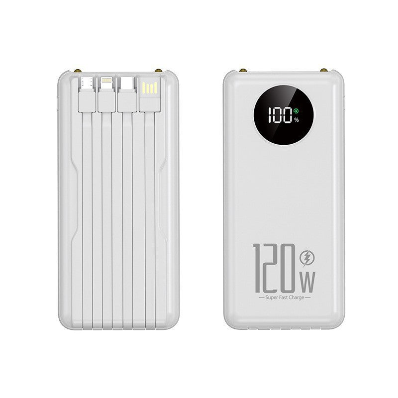 Batterie externe | Chargeur portable haute performance avec gestion intelligente des câbles | Design ultra-fin pour une praticité nomade