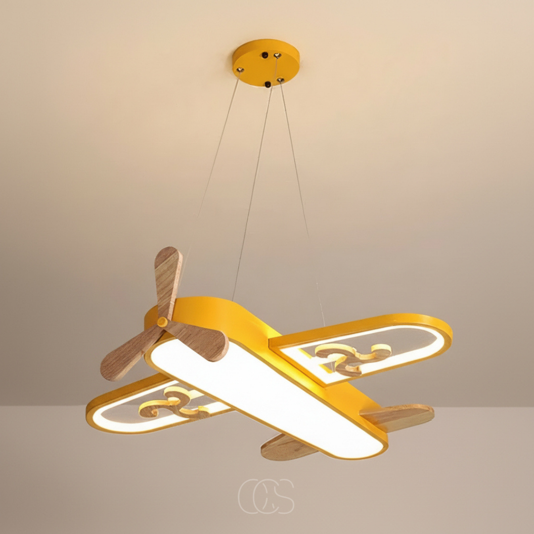 Dimmable Airplane Pendant Light for Kids Room with Adjustable Cable and Integrated LED