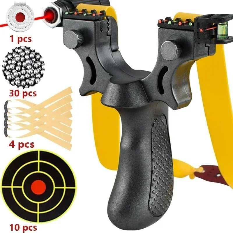 Laser-Guided Slingshot with Anti-Slip Handle & Built-In Level for Outdoor Target Practice