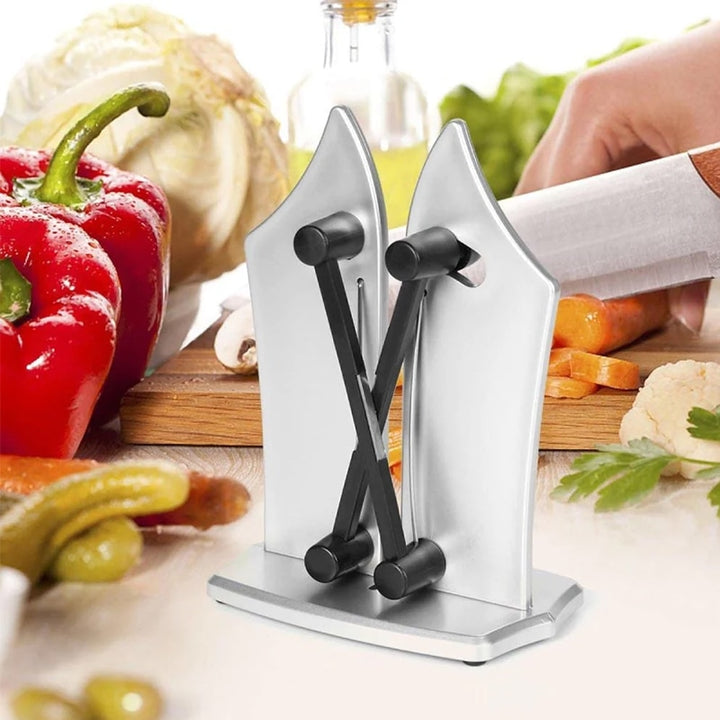 Dual-Stage Blade Sharpener for Straight & Serrated Kitchen Knives – Tungsten Carbide Honing Tool
