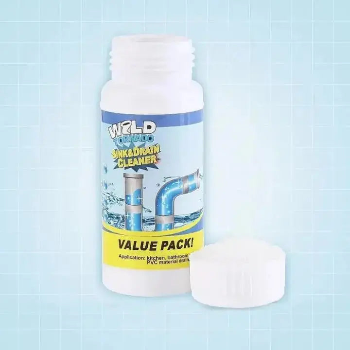 Déboucheur en poudre 110 g – Produit d'entretien pour éviers de cuisine et salles de bains, élimine les obstructions dans les douches, toilettes, tuyaux en PVC, graisses et cheveux