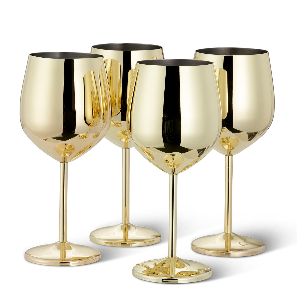 Verres à vin élégants en acier inoxydable doré au design incassable | Parfaits pour les bars à domicile et les réceptions en extérieur