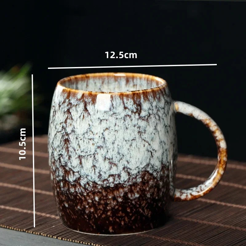 Handcrafted Stoneware Coffee Mug 4-Inch for Morning Coffee Tea Hot Cocoa Kitchen Drinkware Dishwasher-Safe Ergonomic Handle Home Office Brea