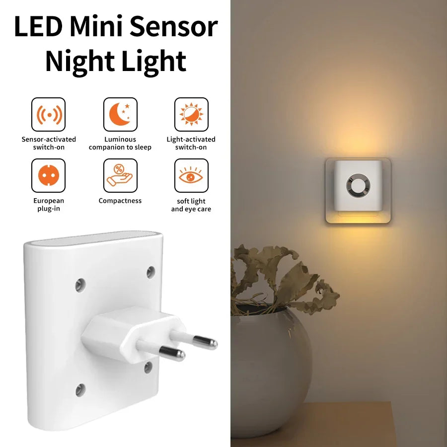 Veilleuse LED à détecteur de mouvement à brancher, détection radar sur 3 m pour couloirs, chambres, salles de bain et escaliers, éclairage de sécurité automatique blanc chaud