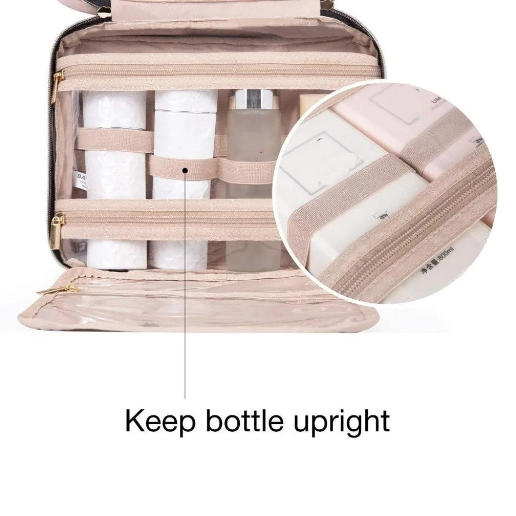 Trousse de maquillage suspendue polyvalente | Organisateur de cosmétiques de voyage avec design dépliable | Idéal pour les soins de la peau et les accessoires