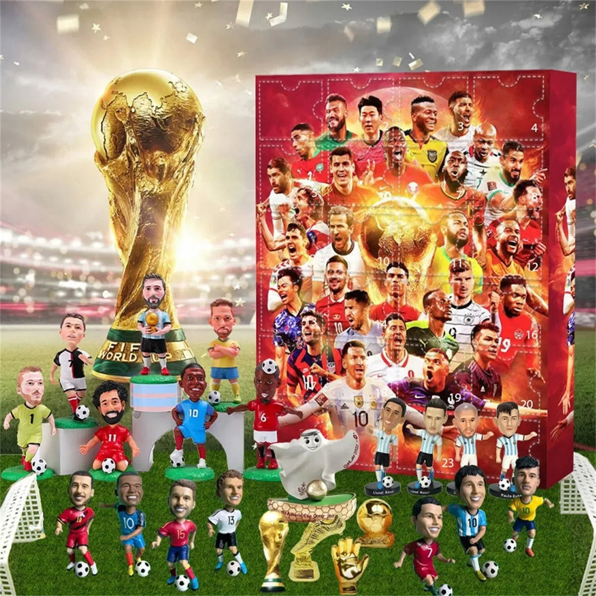 Calendrier de l'Avent Football | Compte à rebours unique avec jouets quotidiens | 24 jours de plaisir en famille pour les enfants