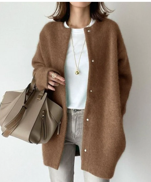 Long Sleeve Button-Front Cardigan Vest for Women – Lightweight Knit Sweater Jacket for Fall Winter Spring – Open Front Duster Coat