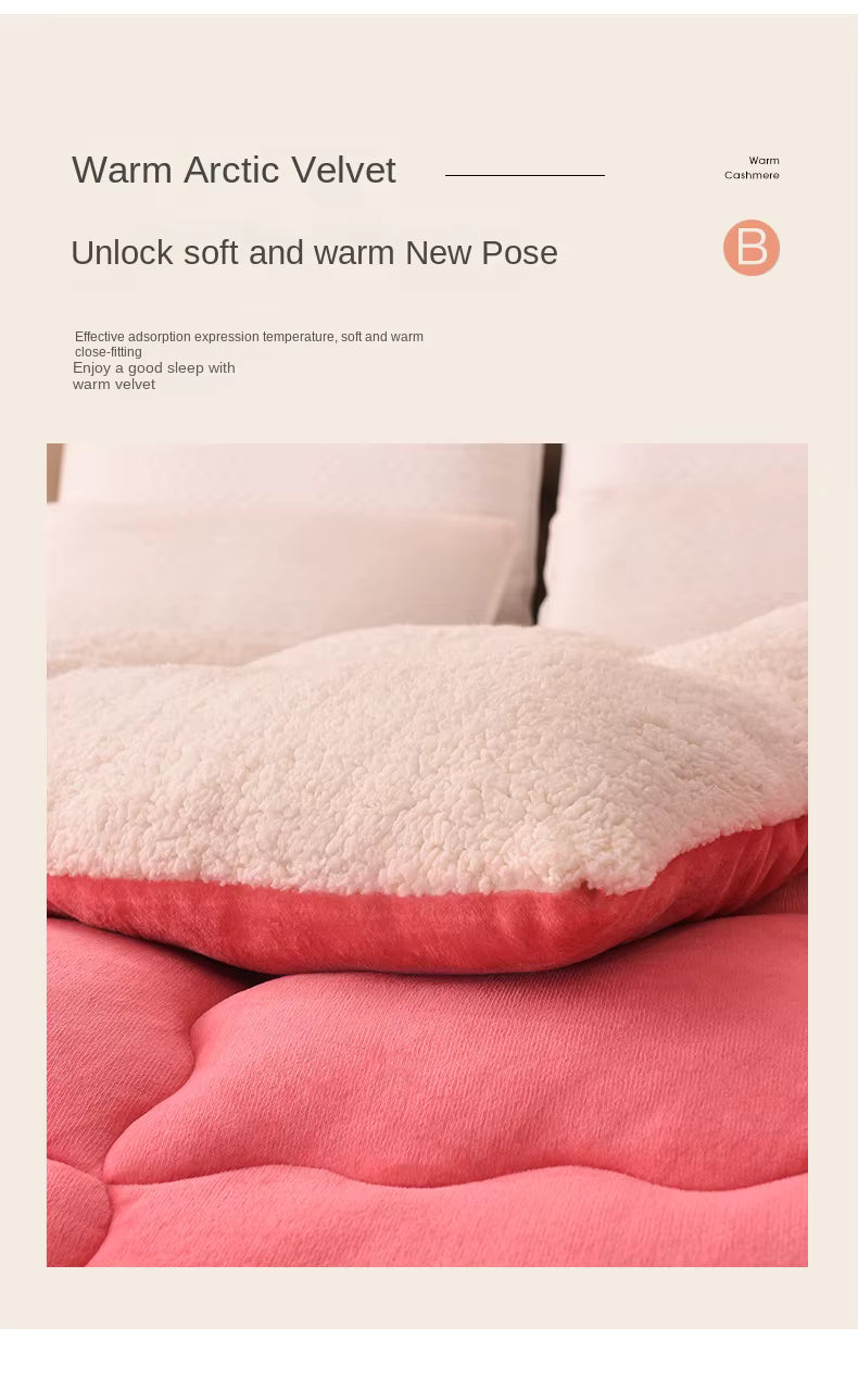 Plush Flannel Winter Comforter with Wool Fill – Extra Warm Quilted Bedding for Cold Nights