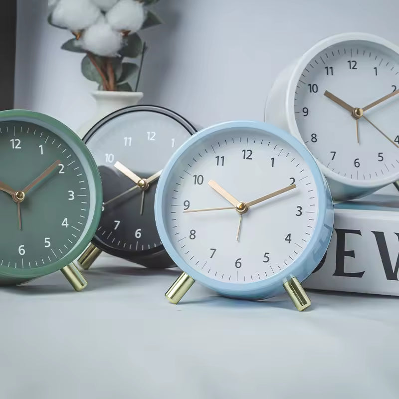 Silva Table Clock - Silent Scandinavian Design, Compact Desk Clock
