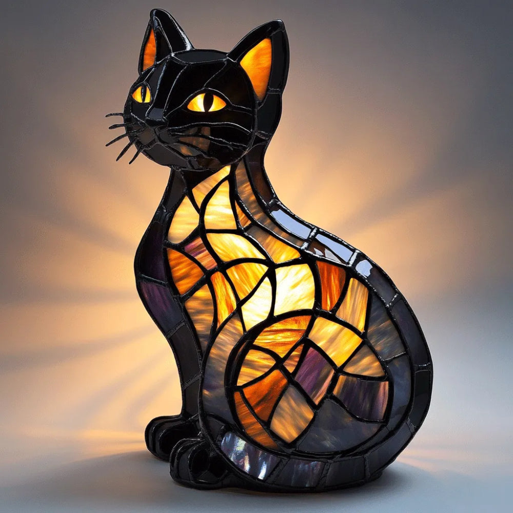 Chat charmant | Lampe de table veilleuse à la lueur douce et ambiante | Lampe de chevet décorative pour chambres douillettes