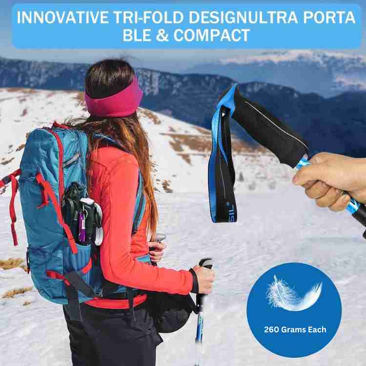 Bâtons de randonnée ergonomiques réglables en hauteur avec poignées antidérapantes | Soutien léger pour vos aventures en plein air