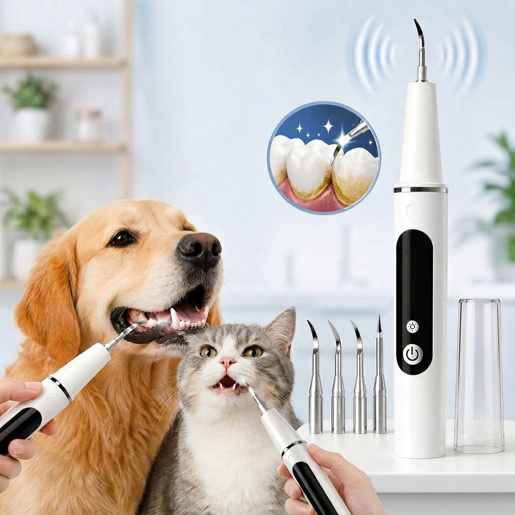 Ortekor Ultrasonic Pet Dental Cleaner for Dogs & Cats – At-Home Tartar Care for Fresher Breath Between Vet Visits