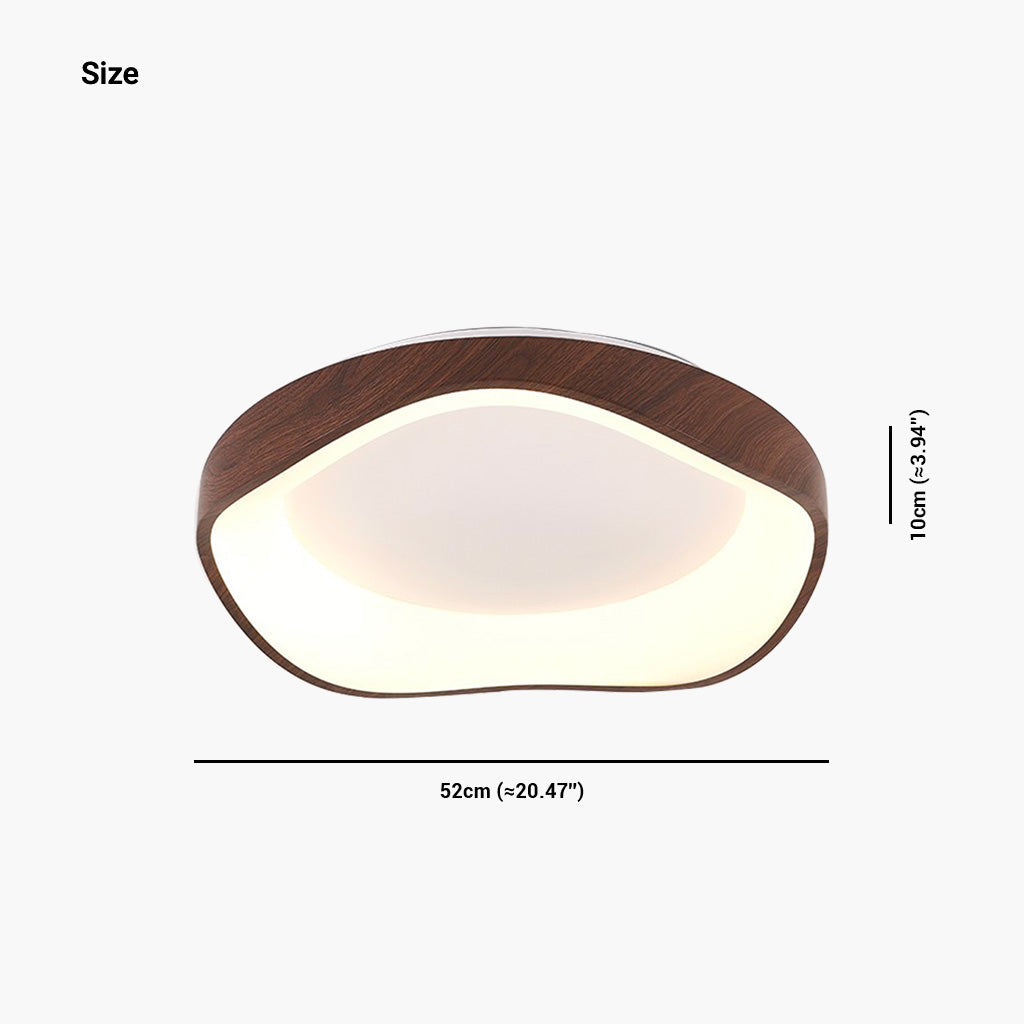 Round LED Ceiling Light 16.5 in Dimmable Remote Control Fixture Iron & Acrylic 3-Color Adjustable for Bedroom Living Room Study