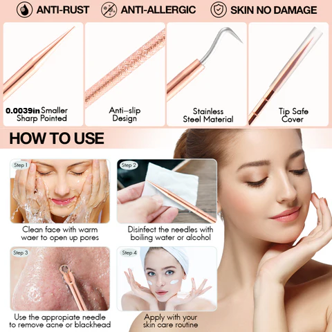 Essential Blackhead & Pimple Extractor Kit with Protective Case for Flawless Skin