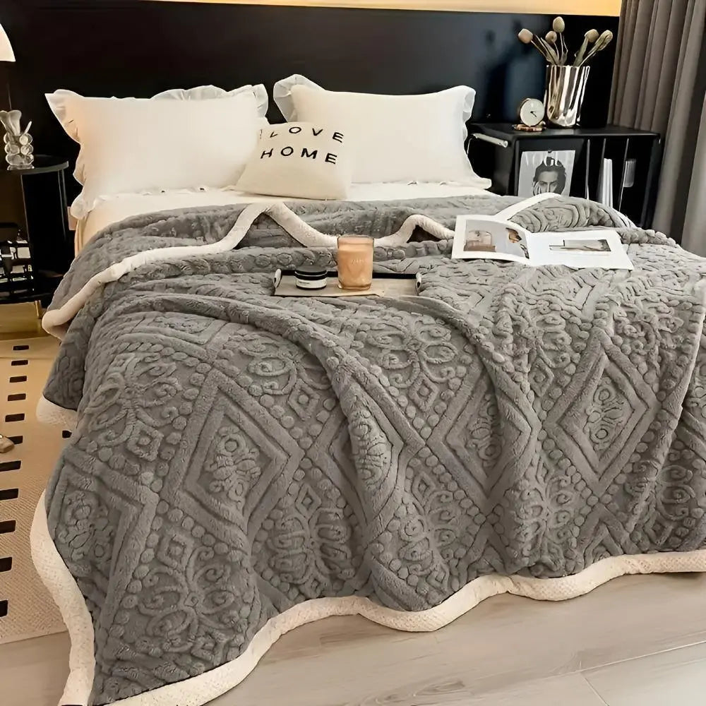 Comfort Haven | Double-Sided Thickened Blanket with Reversible Design | Soft, Breathable Fabric for Year-Round Comfort
