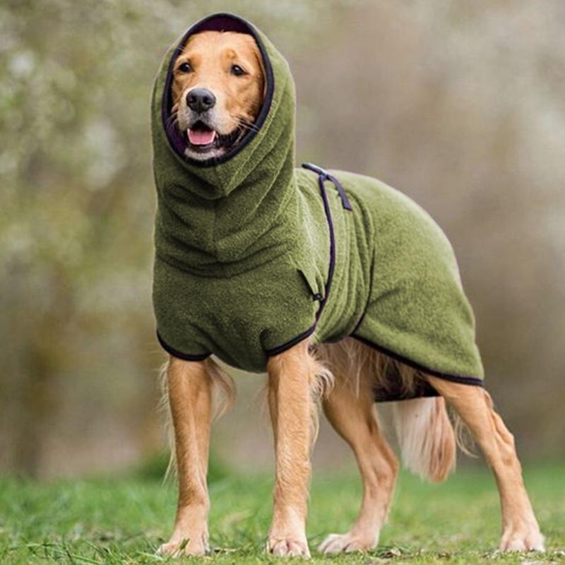 Microfiber Dog Bathrobe with Adjustable Buckle & Neck – Quick-Dry Towel Robe for Cats & Dogs, All Sizes – Machine Washable Pet Drying Coat