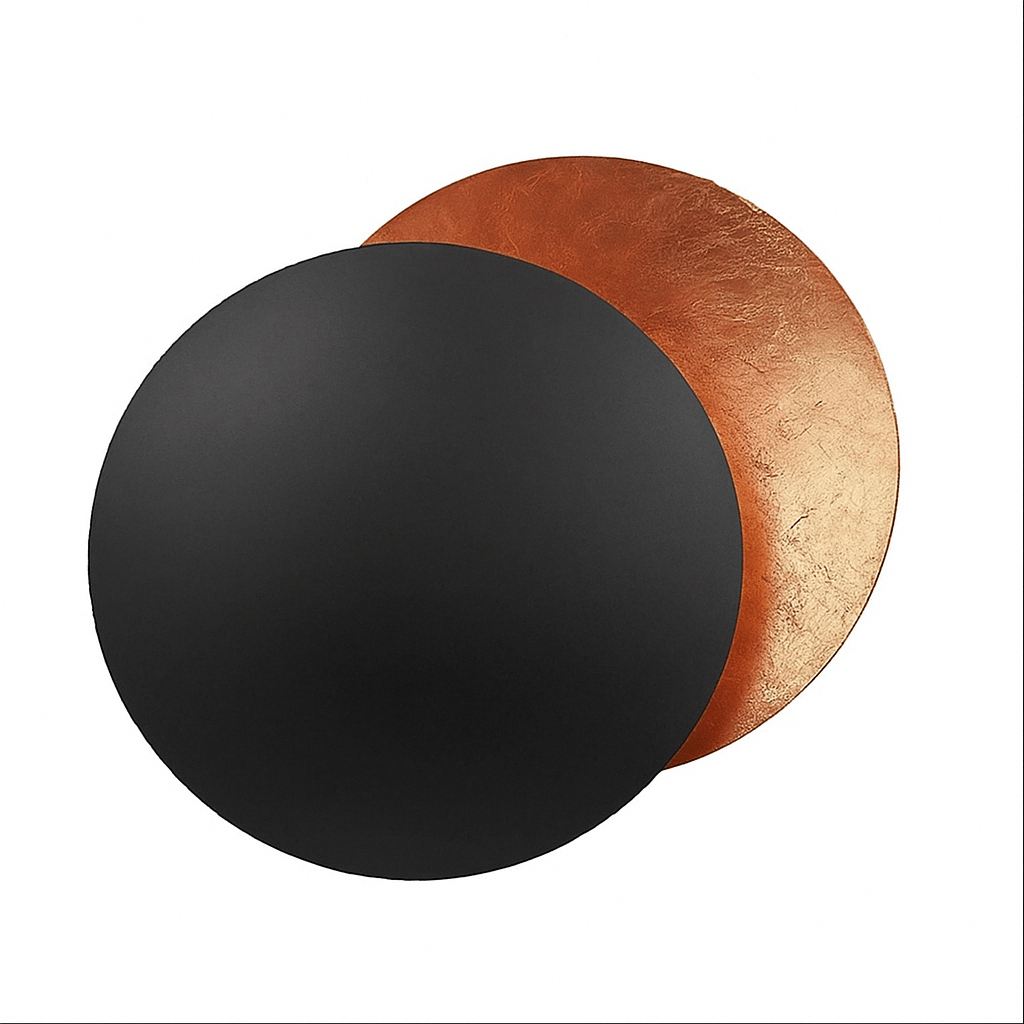 Applique murale Eclipse réglable, disque en métal rotatif de 12 pouces de diamètre, finition noire, éclairage d'ambiance pour chambre, salon, couloir, intérieur