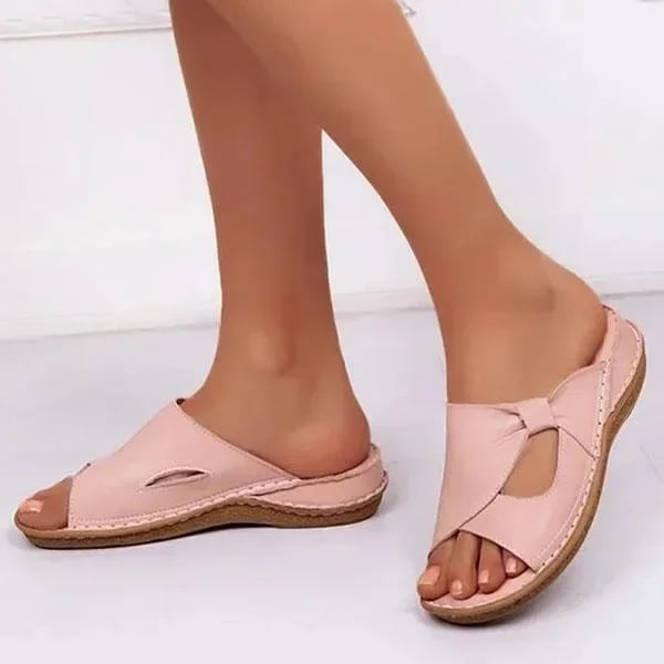 Adjustable Orthopedic Sandals for Women – Contoured Footbed Support with Velcro Straps for All-Day Walking Comfort