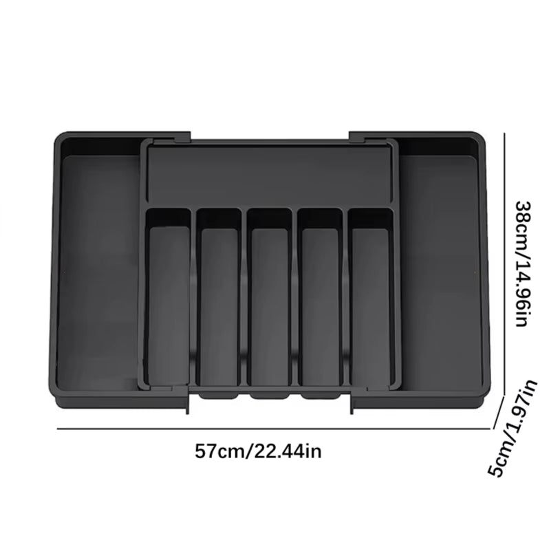 Cutlery Drawer Organizer Extendable Food-Safe Non-Slip