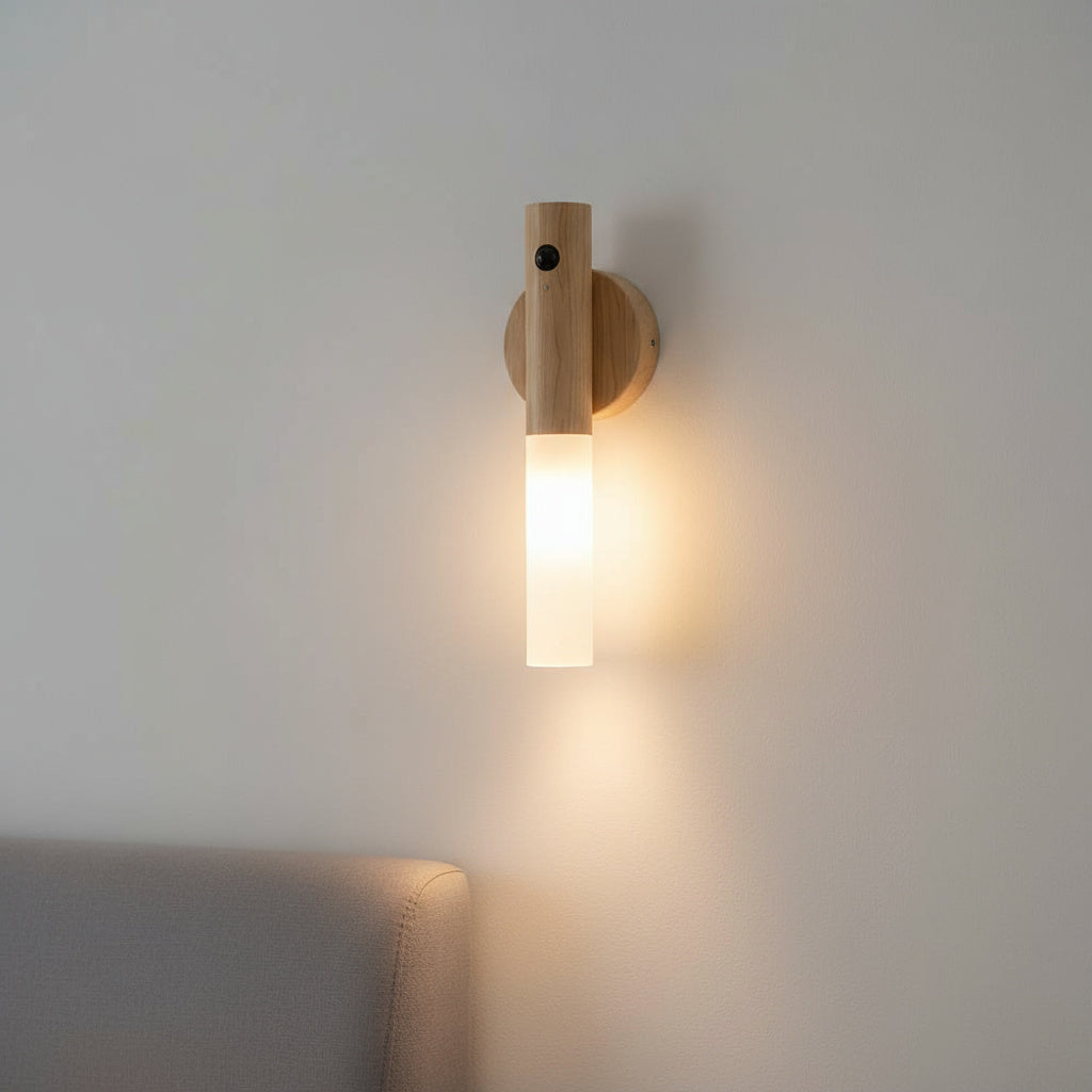 Motion Sensor Wall Light with Rechargeable Battery & Detachable Flashlight Mode for Hallways Bedrooms Stairs Cordless Wireless LED Sconce Ma