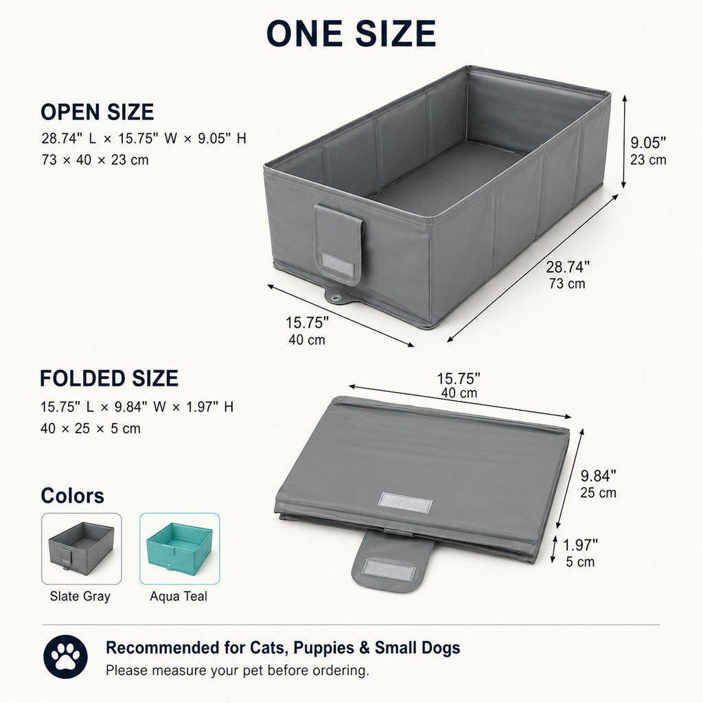 Ortekor Collapsible Pet Bathtub with Drain Plug for Cats & Small Dogs - Easy At-Home Baths, Folds Flat for Storage