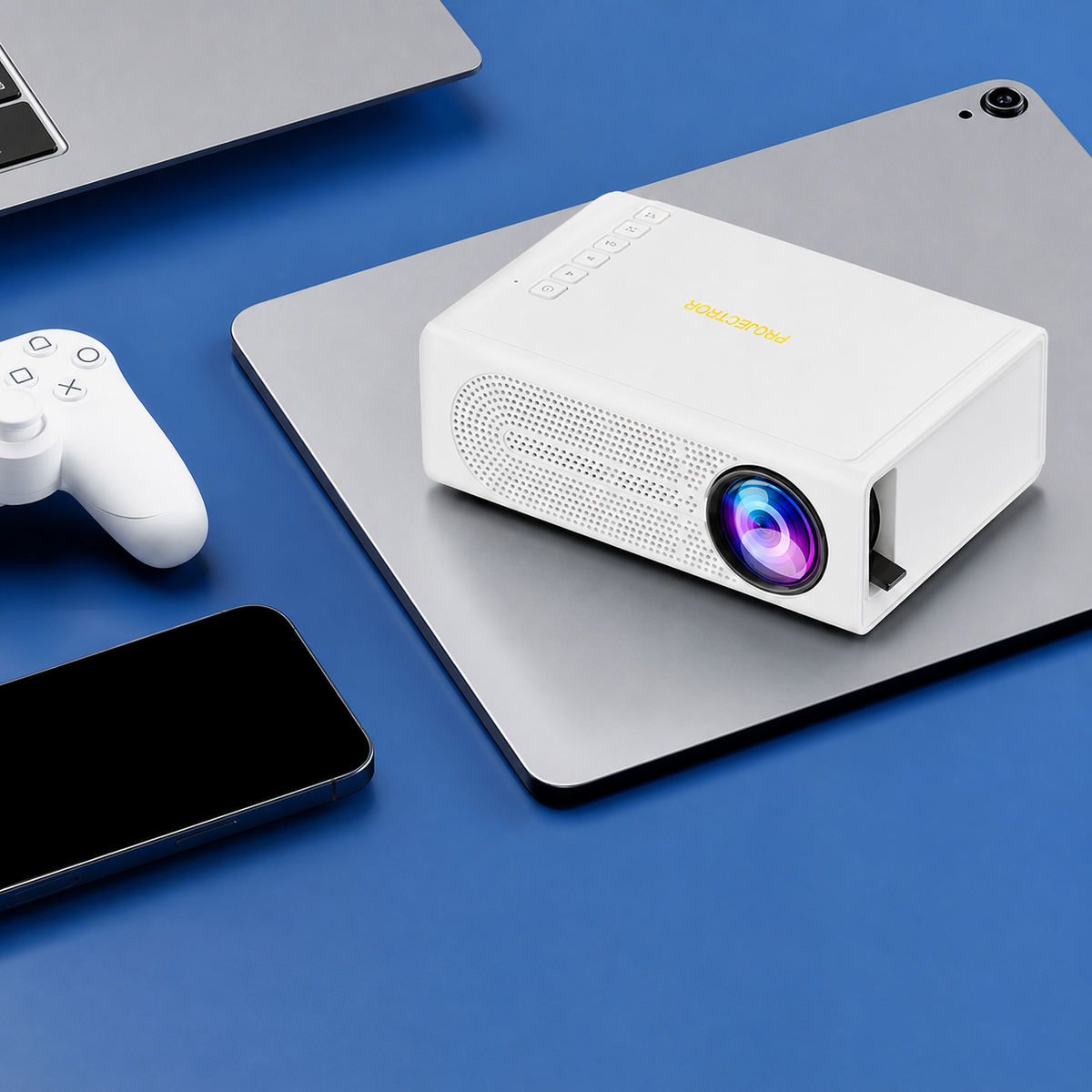 Projecteur compact | Mini projecteur 1080P avec connectivité USB | Divertissement portable pour films et jeux