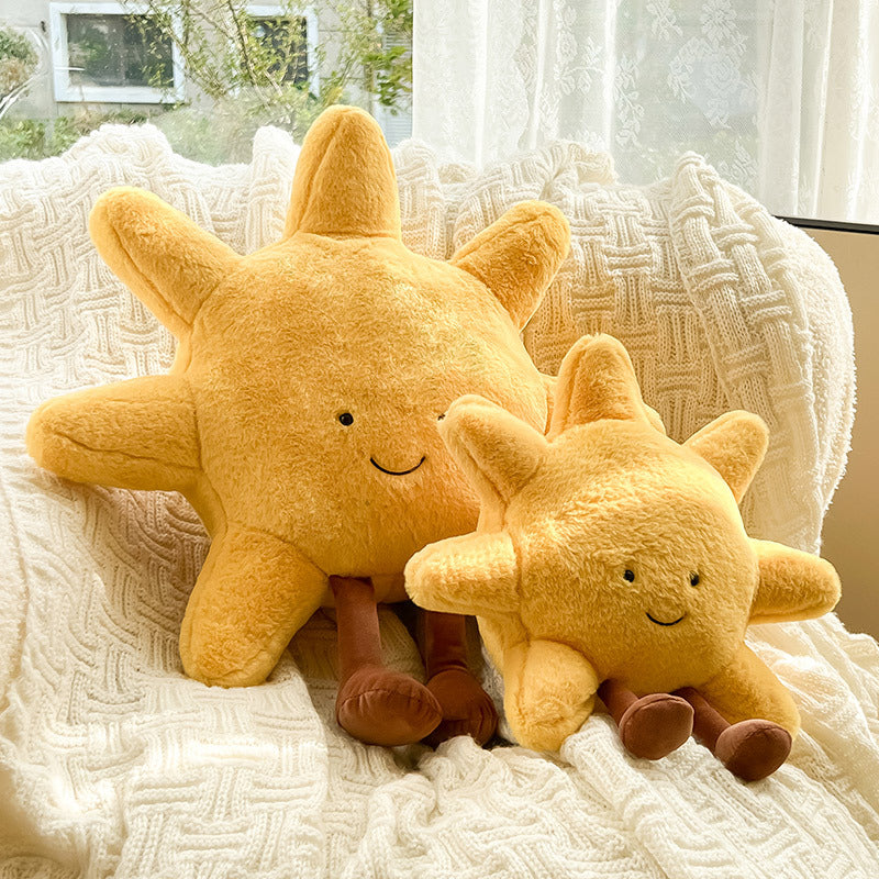 Rêves célestes | Coussin décoratif au tissu doux | Design enchanteur soleil-lune pour une ambiance chaleureuse