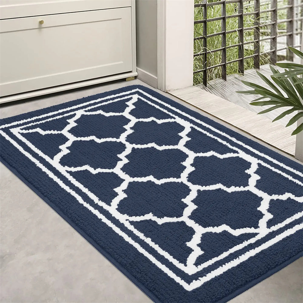 Tapis d'entrée élégant | Paillasson robuste absorbant la saleté avec base antidérapante pour usage intérieur et extérieur