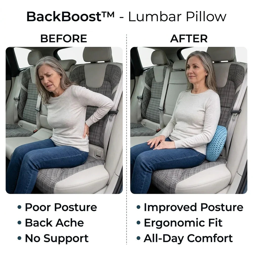 Coussin de soutien lombaire, contour ergonomique, soulagement des douleurs dorsales