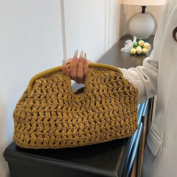 LUXEWEAVE – Sac à bandoulière en raphia tressé
