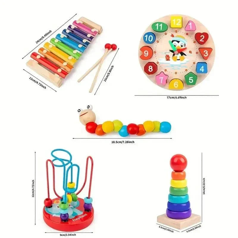 Wooden Multi-Activity Play Cube for Infants – 5 Learning Zones, Sensory Development & Fine Motor Skills for 6+ Months