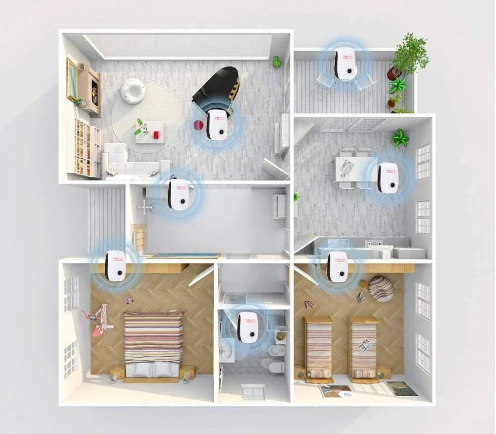 Répulsif antiparasitaire à ultrasons à brancher pour souris, rats, insectes et rongeurs, intérieur et extérieur, sans danger pour les enfants et les animaux domestiques, protection de la maison sans produits chimiques