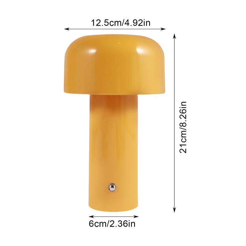 Lampe de bureau portable LED champignon | Éclairage doux sans fil