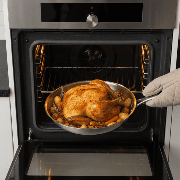 METALCHEF – Poêle en acier inoxydable massif pour toutes sources de chaleur