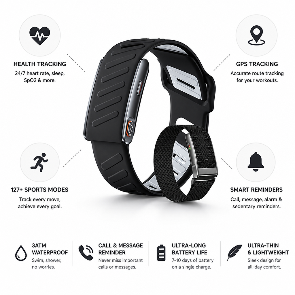 Ultra-Thin GPS Smartwatch (127+ Sports Modes)