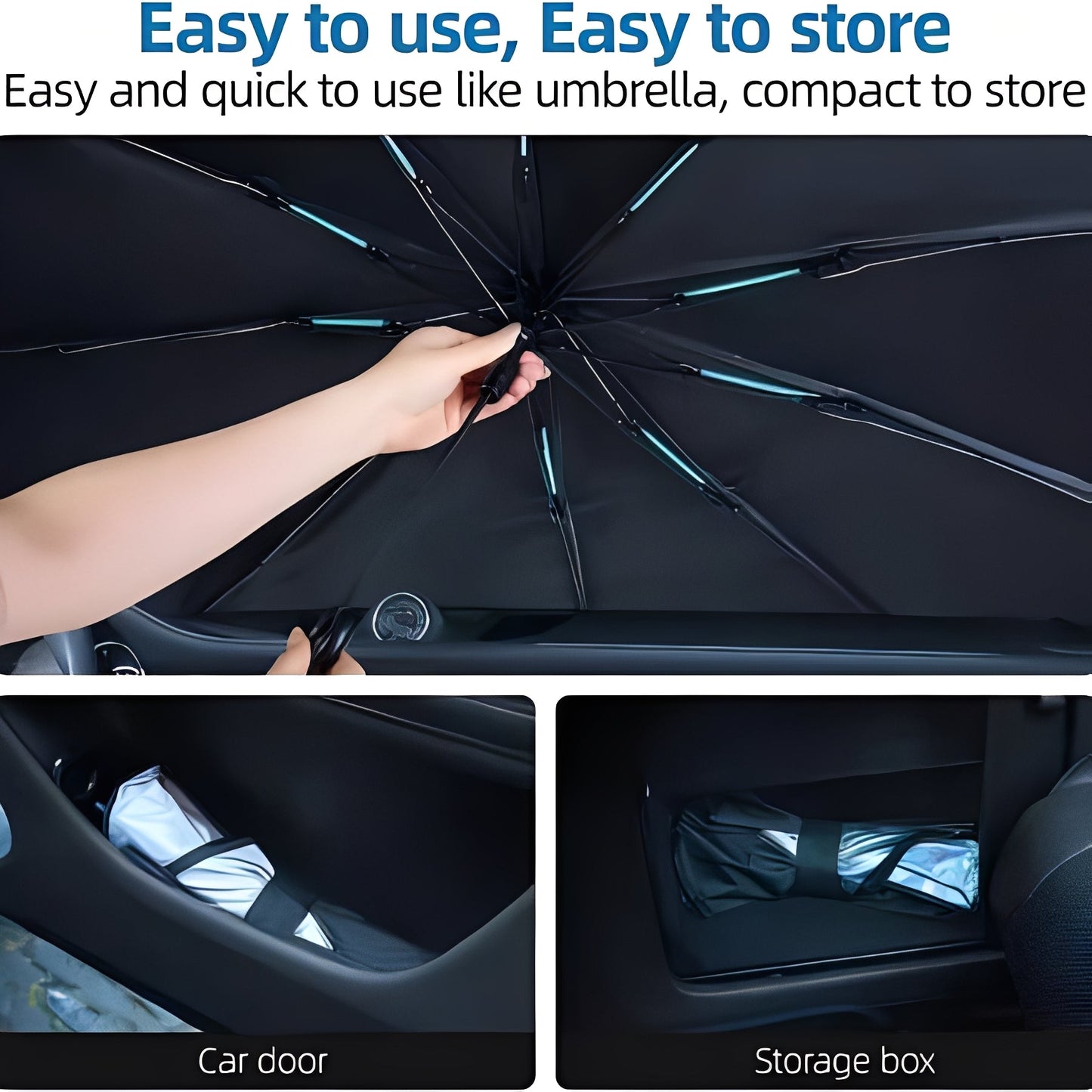 Pare-soleil de voiture portable avec pliage compact
