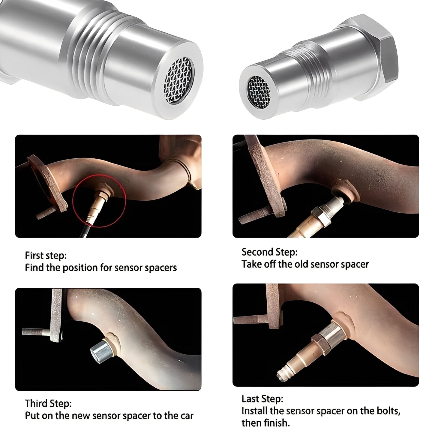 Adaptateur de capteur d'oxygène universel M18x1.5 en acier inoxydable pour voiture