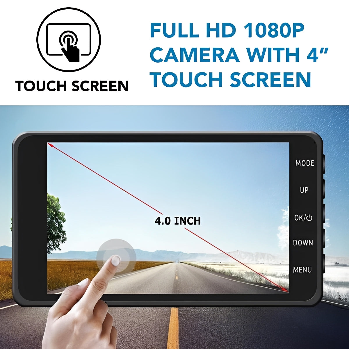 Caméra de tableau de bord double HD avant et arrière