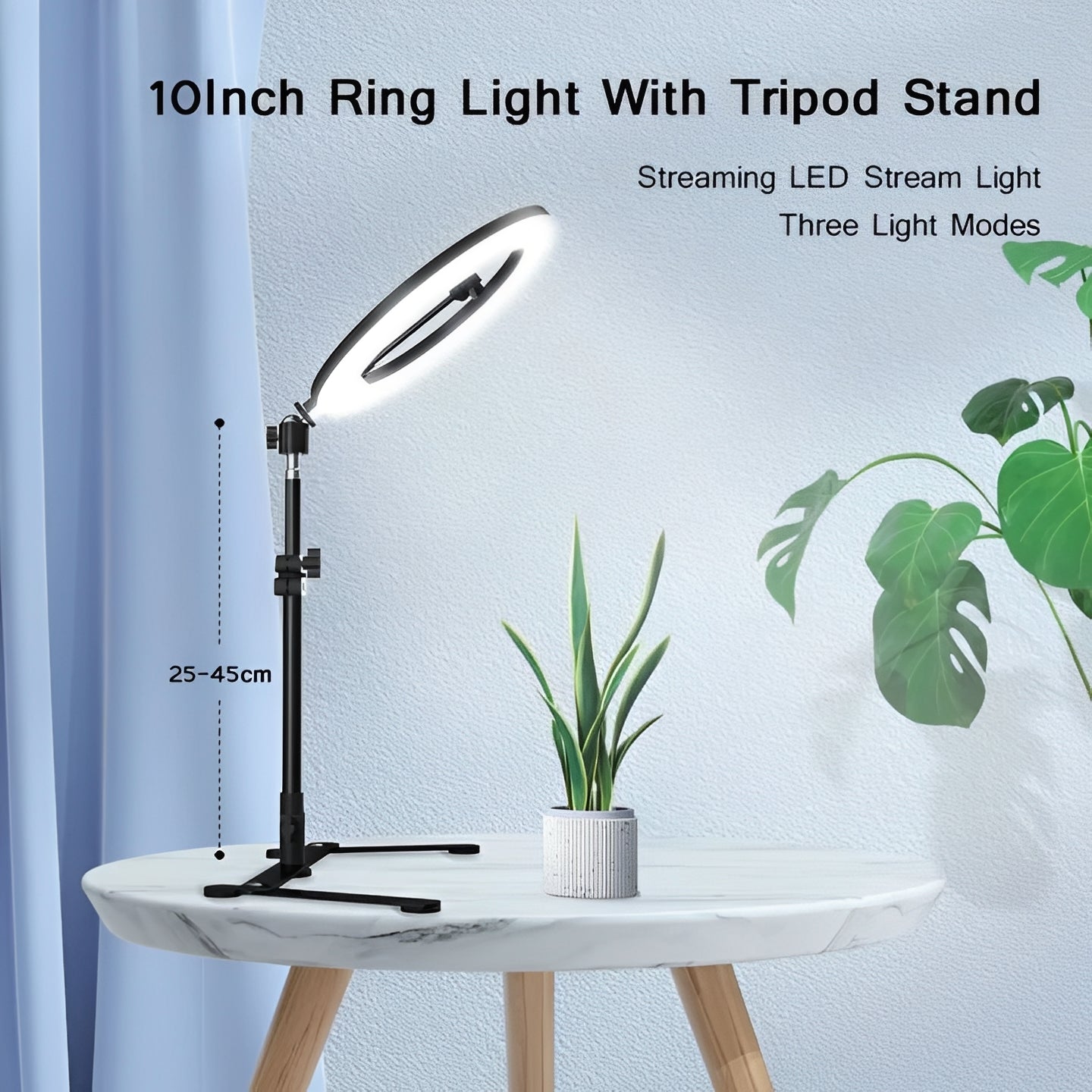 Trépied de téléphone portable avec support d'anneau lumineux flexible