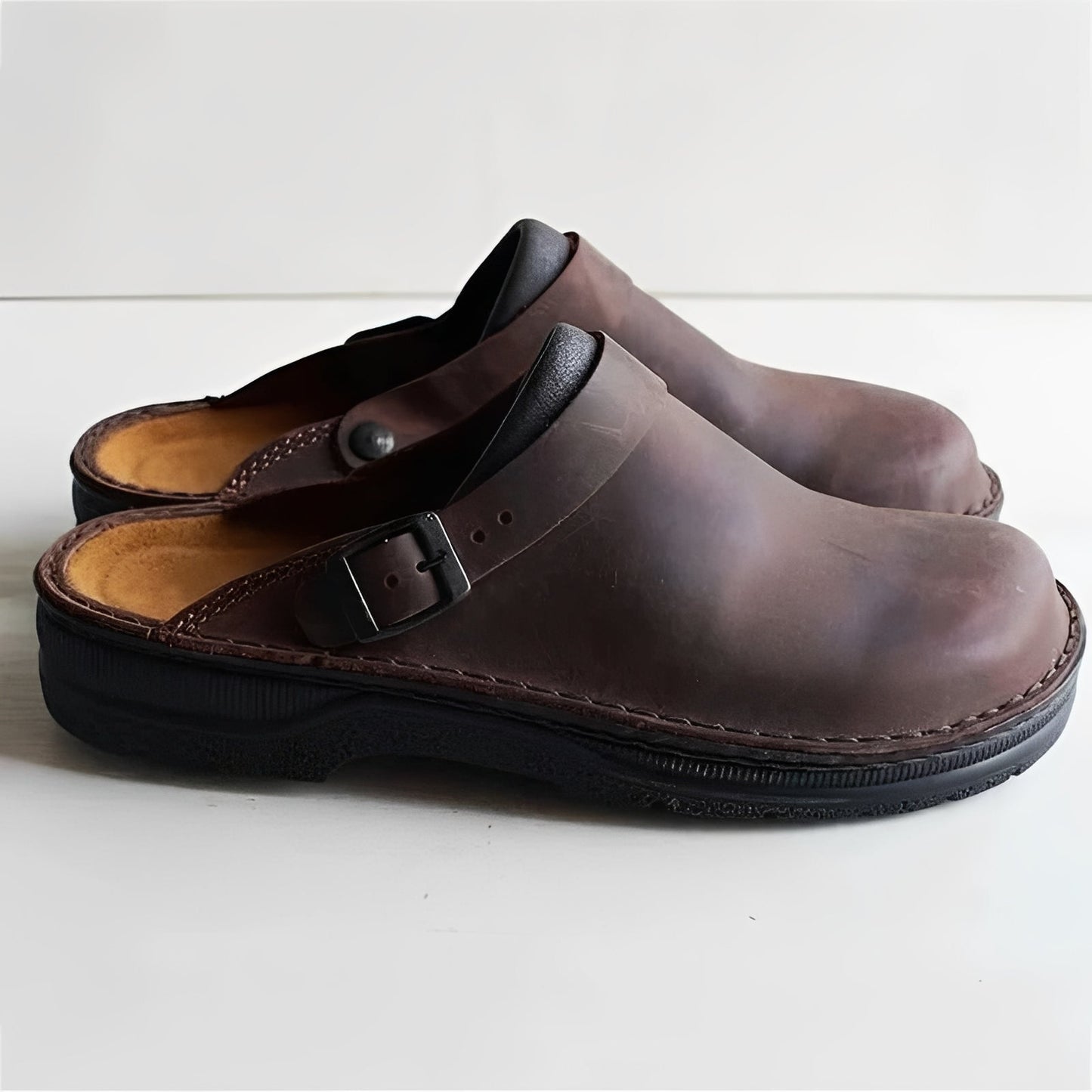 Chaussons Confortables pour Hommes en Cuir Véritable