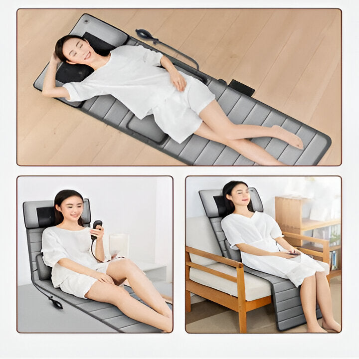 Tapis de massage chauffant relaxant avec réglages ajustables