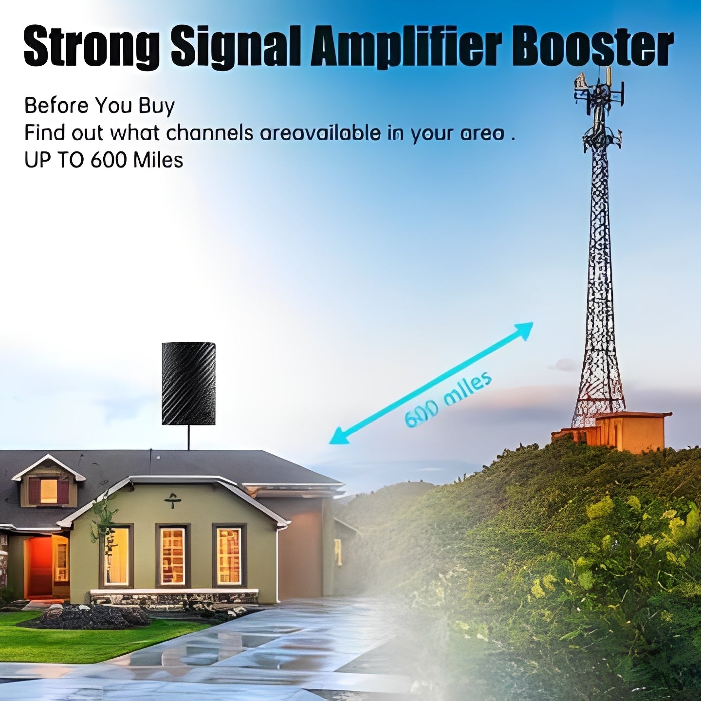 Antenne intérieure TV HD avec signal UHF et VHF
