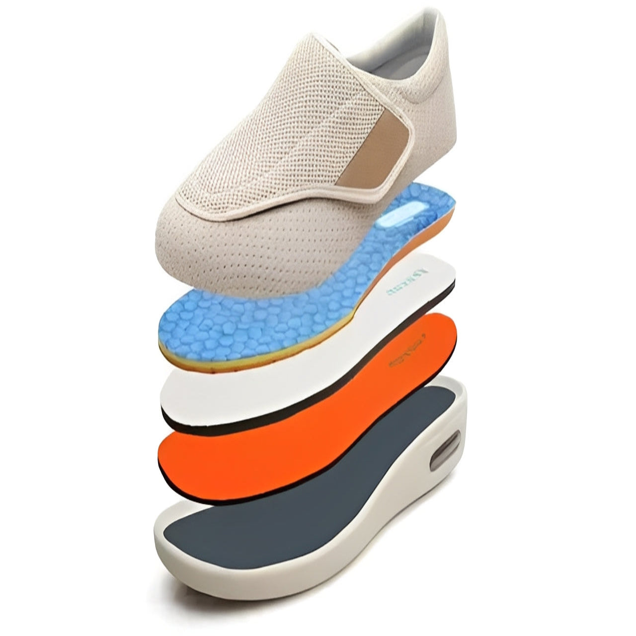 Chaussures confortables et spacieuses avec des semelles intérieures moelleuses en mousse à mémoire de forme