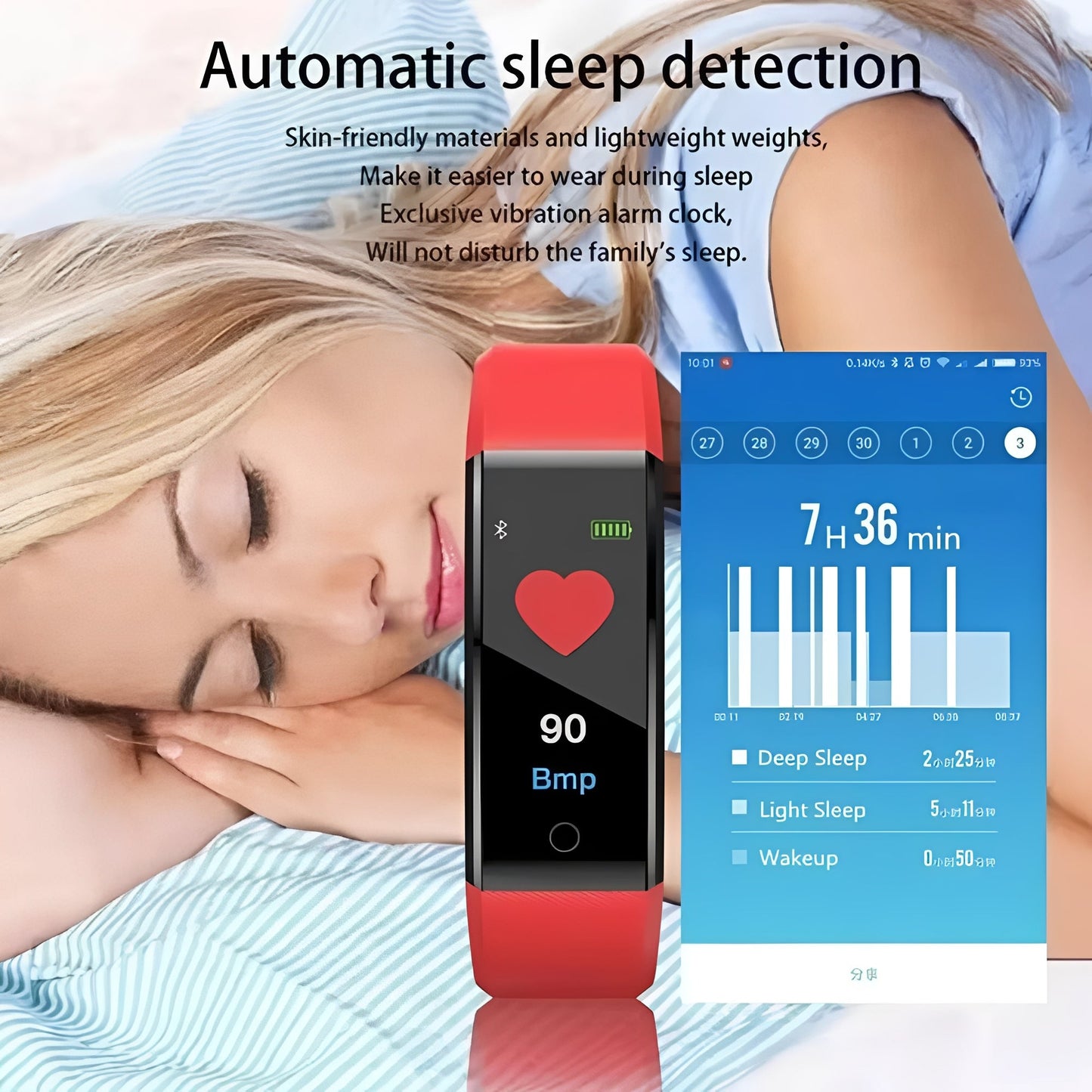 Montre de sport connectée avec cardiofréquencemètre et écran numérique
